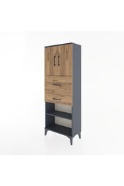 Arges Dolap 3 Raflı 2 Çekmeceli 2 Kapaklı 60x30x163 - S20M061V6A