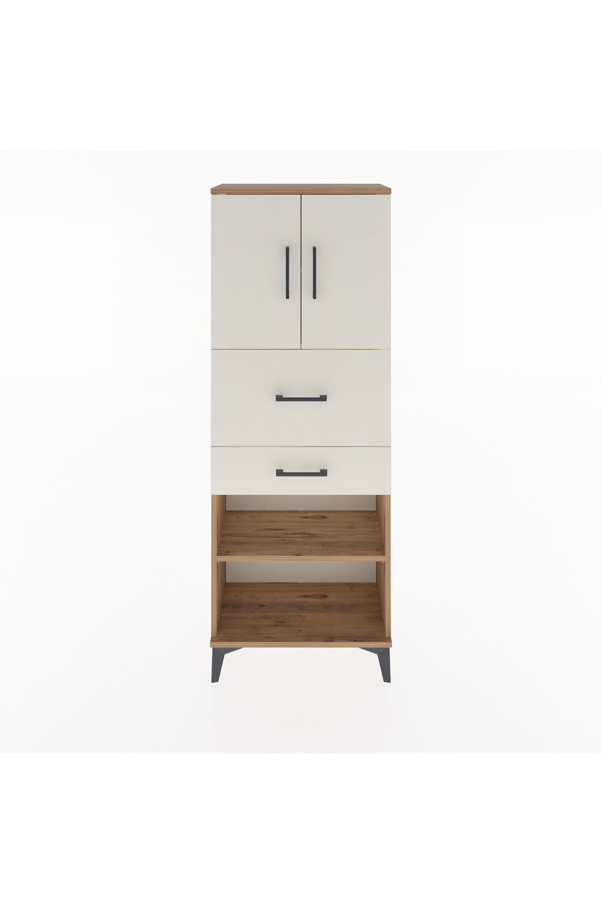 Arges Dolap 3 Raflı 2 Çekmeceli 2 Kapaklı 60x30x163 - S20M061V7A