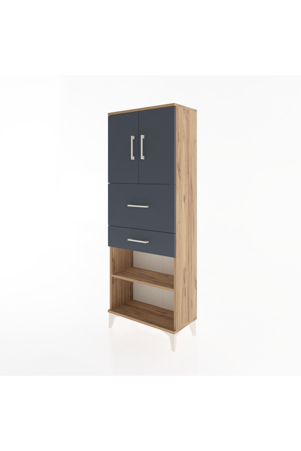 Arges Dolap 3 Raflı 2 Çekmeceli 2 Kapaklı 60x30x163 - S20M061V8A