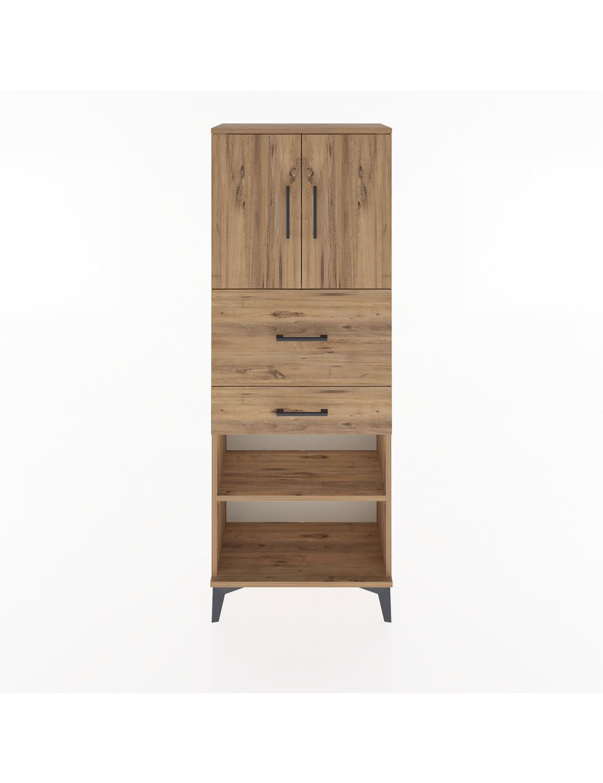 Arges Dolap 3 Raflı 2 Çekmeceli 2 Kapaklı 60x30x163 - S20M061V9A
