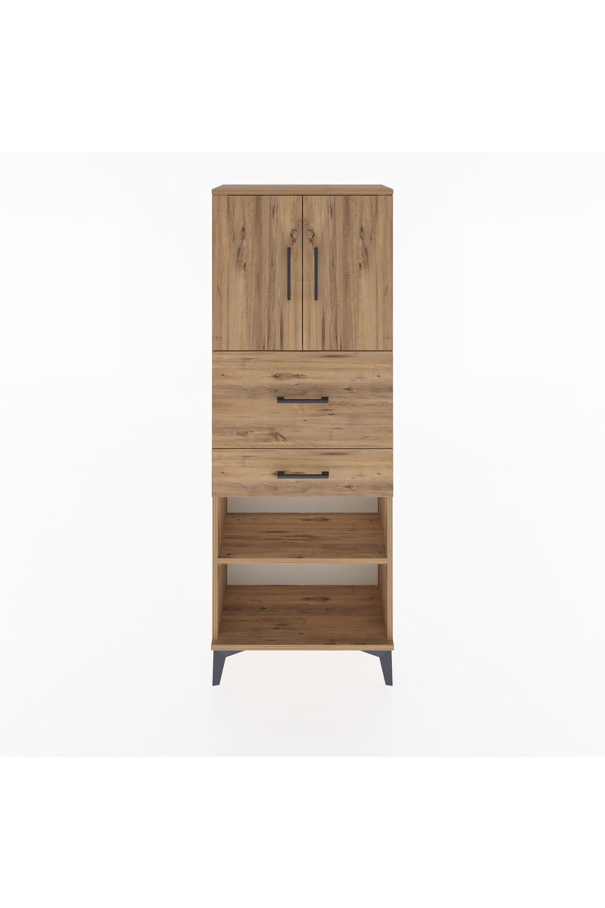 Arges Dolap 3 Raflı 2 Çekmeceli 2 Kapaklı 60x30x163 - S20M061V9A