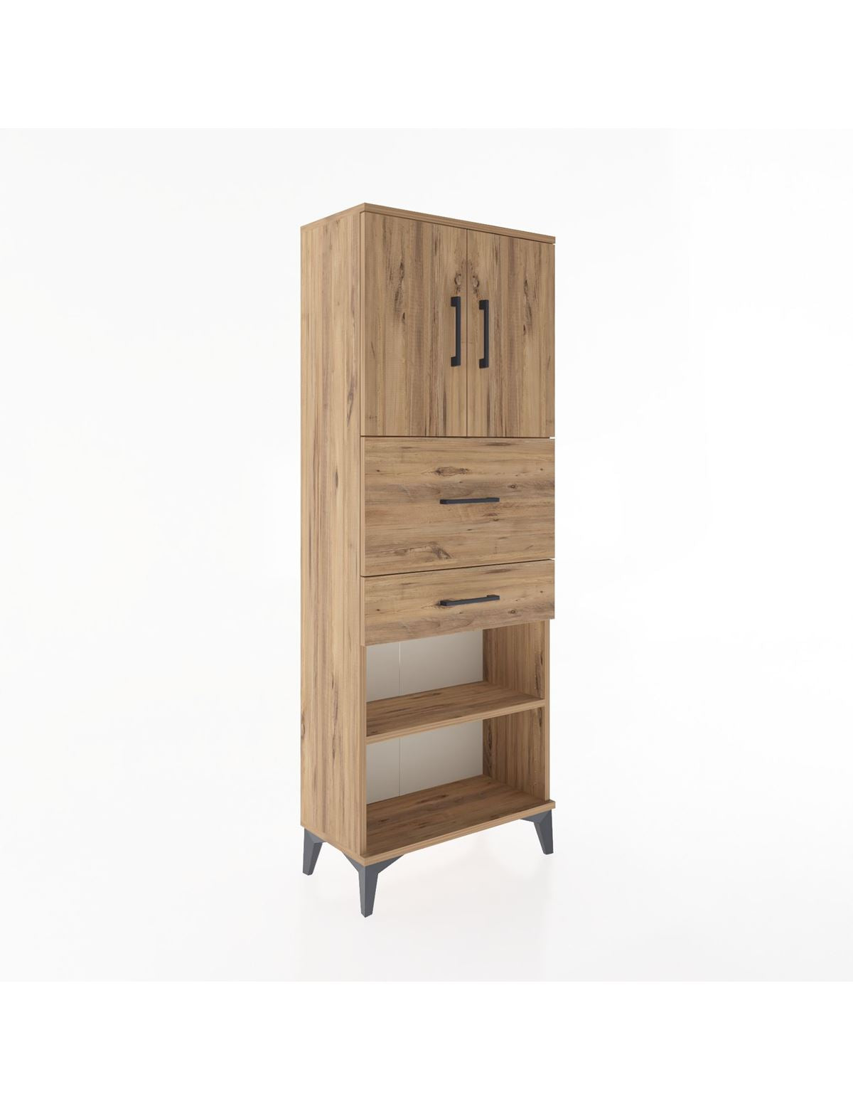 Arges Dolap 3 Raflı 2 Çekmeceli 2 Kapaklı 60x30x163 - S20M061V9A