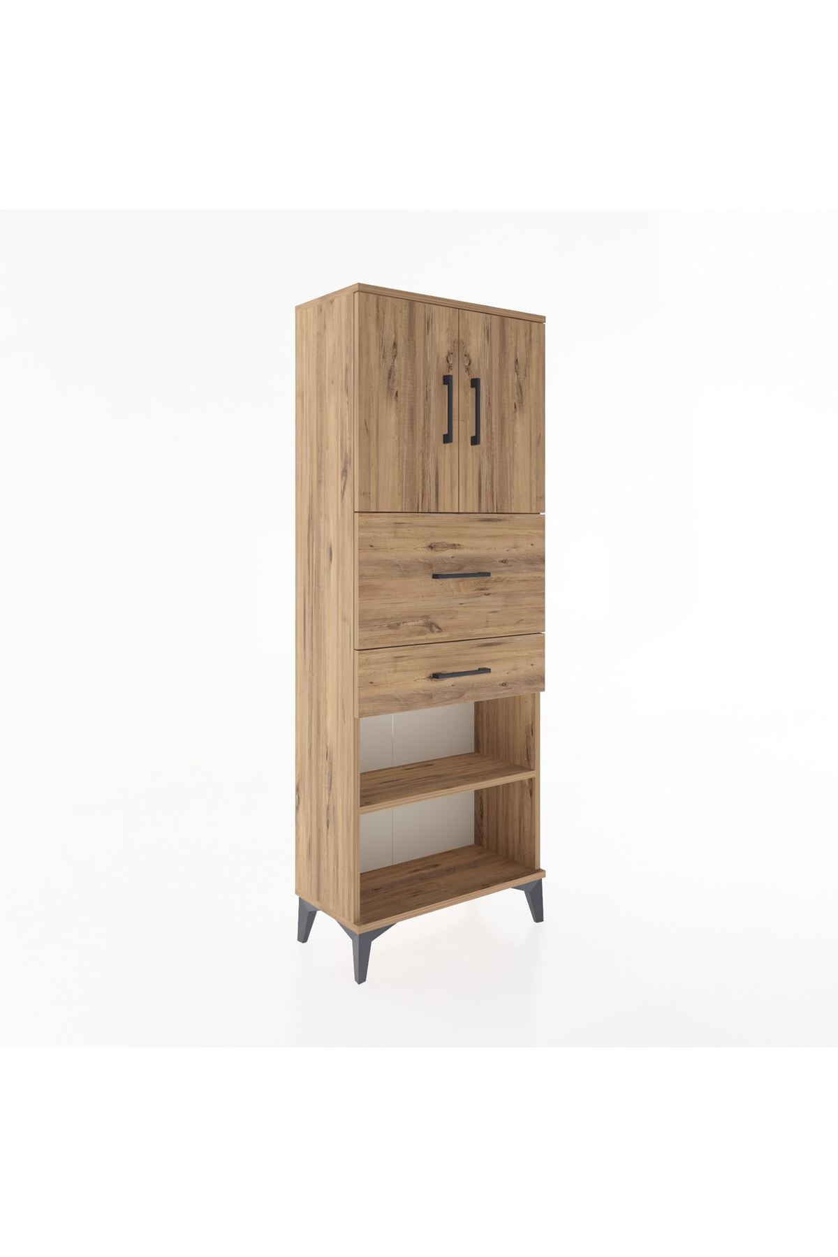 Arges Dolap 3 Raflı 2 Çekmeceli 2 Kapaklı 60x30x163 - S20M061V9A
