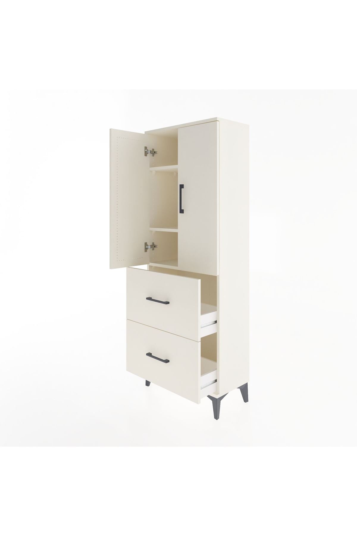 Arges Dolap 3 Raflı 2 Çekmeceli 2 Kapaklı 60x30x163 - S20M063V1A