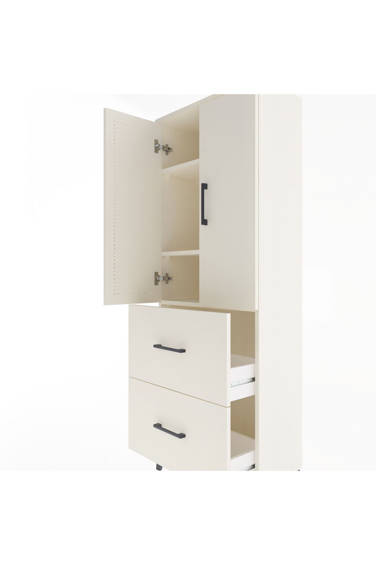Arges Dolap 3 Raflı 2 Çekmeceli 2 Kapaklı 60x30x163 - S20M063V1A