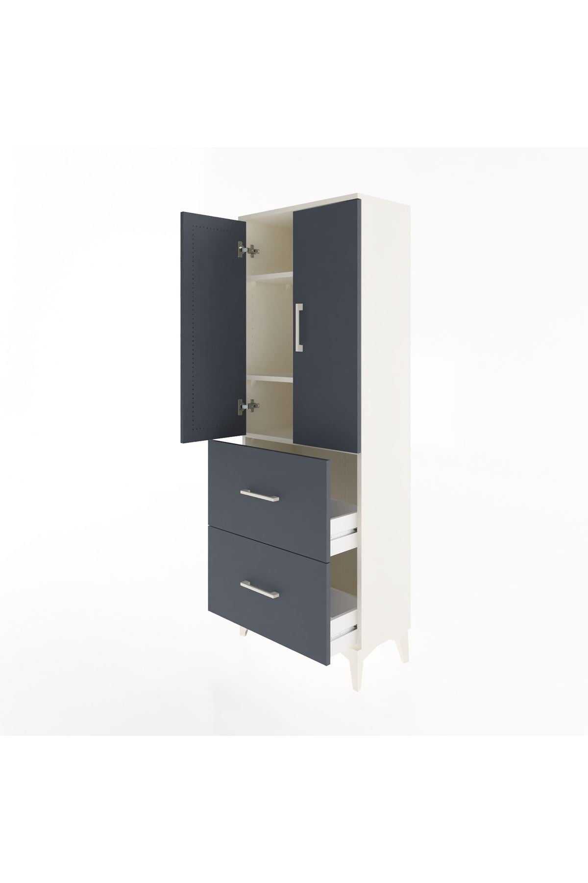 Arges Dolap 3 Raflı 2 Çekmeceli 2 Kapaklı 60x30x163 - S20M063V2A