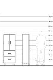 Arges Dolap 3 Raflı 2 Çekmeceli 2 Kapaklı 60x30x163 - S20M063V2A