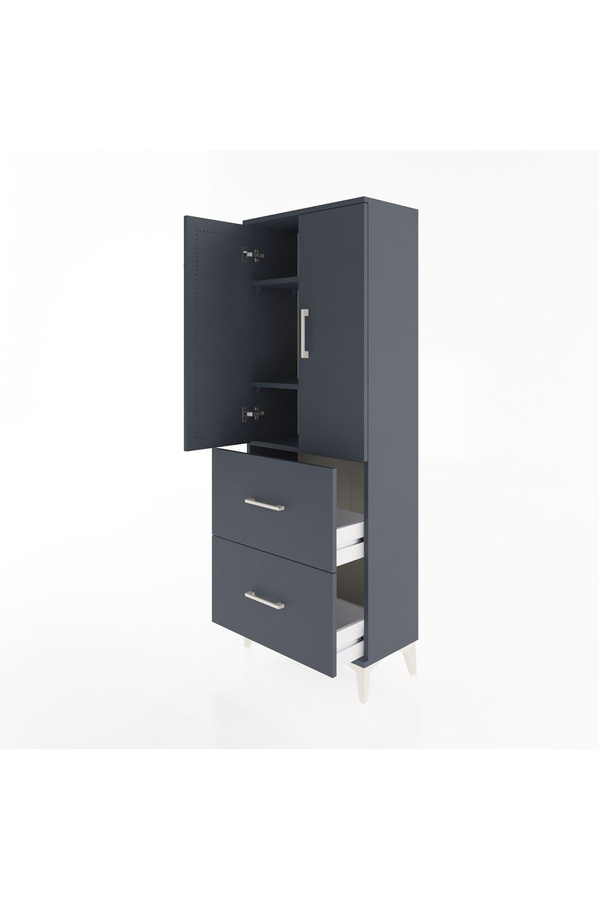 Arges Dolap 3 Raflı 2 Çekmeceli 2 Kapaklı 60x30x163 - S20M063V5A