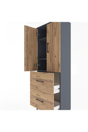 Arges Dolap 3 Raflı 2 Çekmeceli 2 Kapaklı 60x30x163 - S20M063V6A