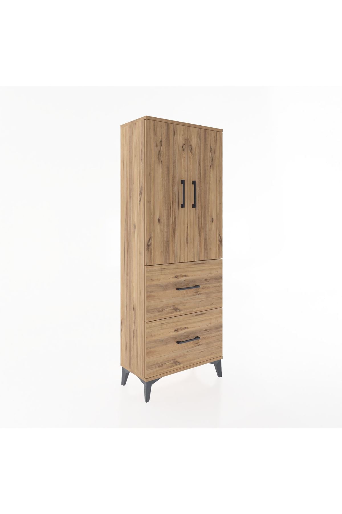Arges Dolap 3 Raflı 2 Çekmeceli 2 Kapaklı 60x30x163 - S20M063V9A
