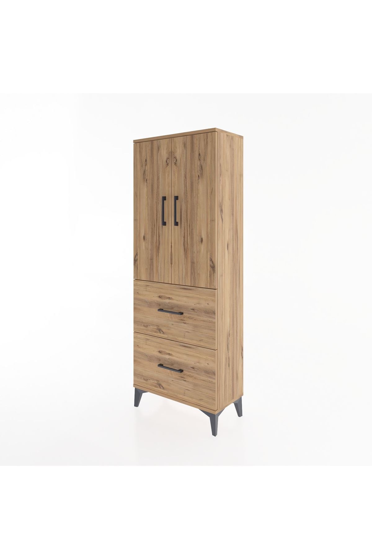 Arges Dolap 3 Raflı 2 Çekmeceli 2 Kapaklı 60x30x163 - S20M063V9A