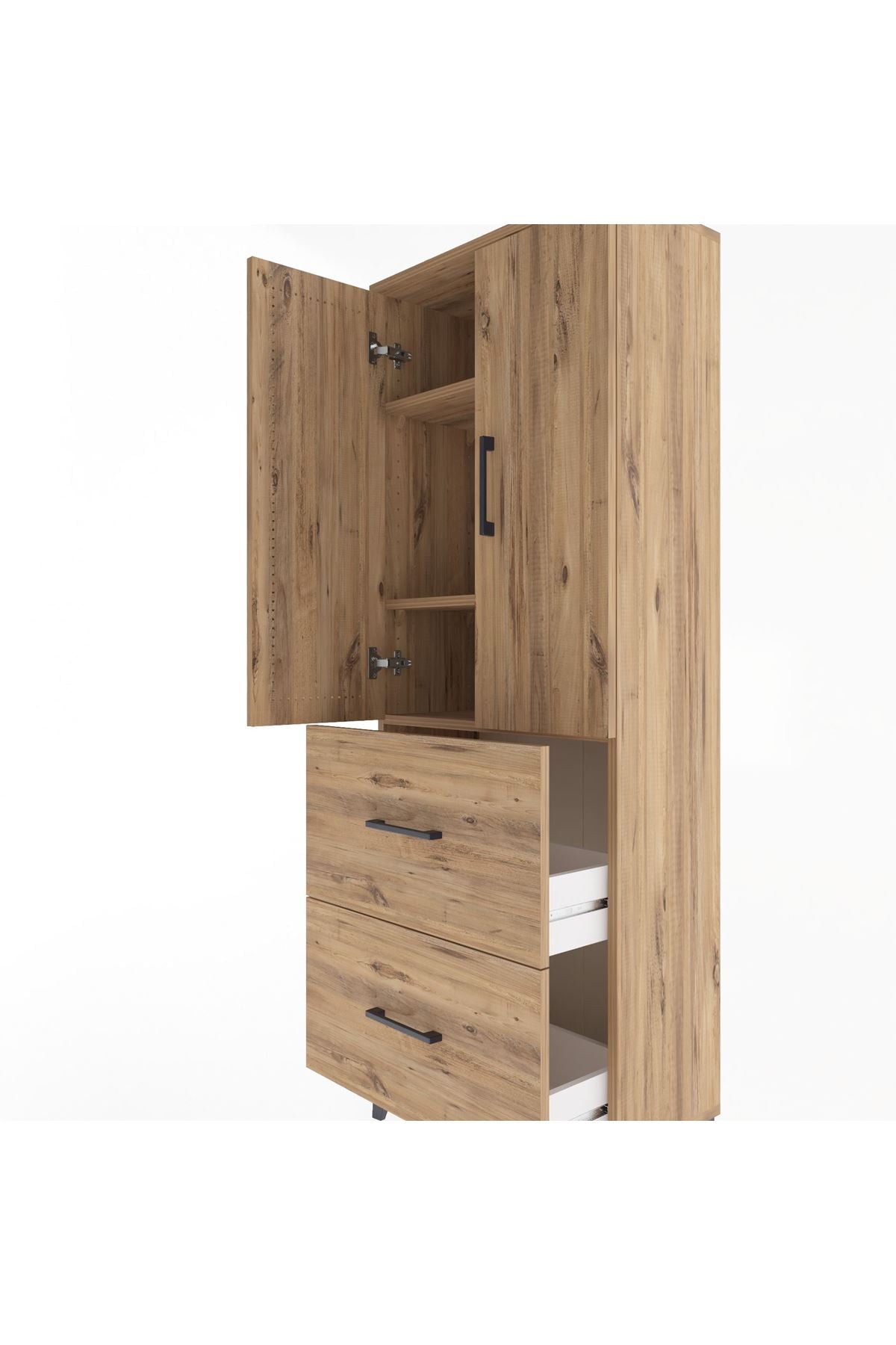 Arges Dolap 3 Raflı 2 Çekmeceli 2 Kapaklı 60x30x163 - S20M063V9A