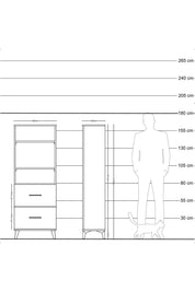 Arges Dolap 3 Raflı 2 Çekmeceli 60x30x163 - S20M064V3A