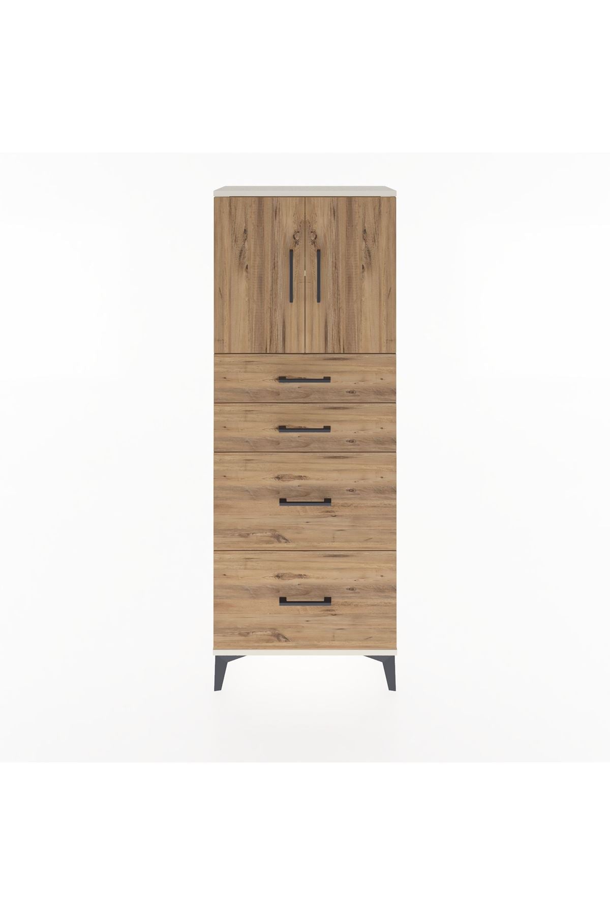 Arges Dolap 2 Raflı 4 Çekmeceli 2 Kapaklı 60x30x163 - S20M065V3A
