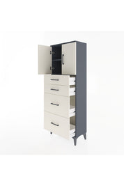 Arges Dolap 2 Raflı 4 Çekmeceli 2 Kapaklı 60x30x163 - S20M065V4A