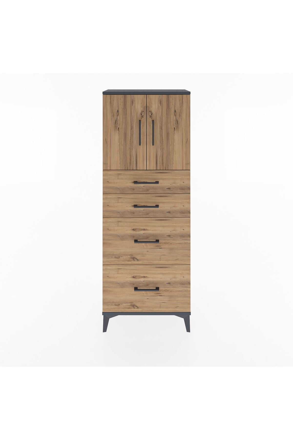 Arges Dolap 2 Raflı 4 Çekmeceli 2 Kapaklı 60x30x163 - S20M065V6A