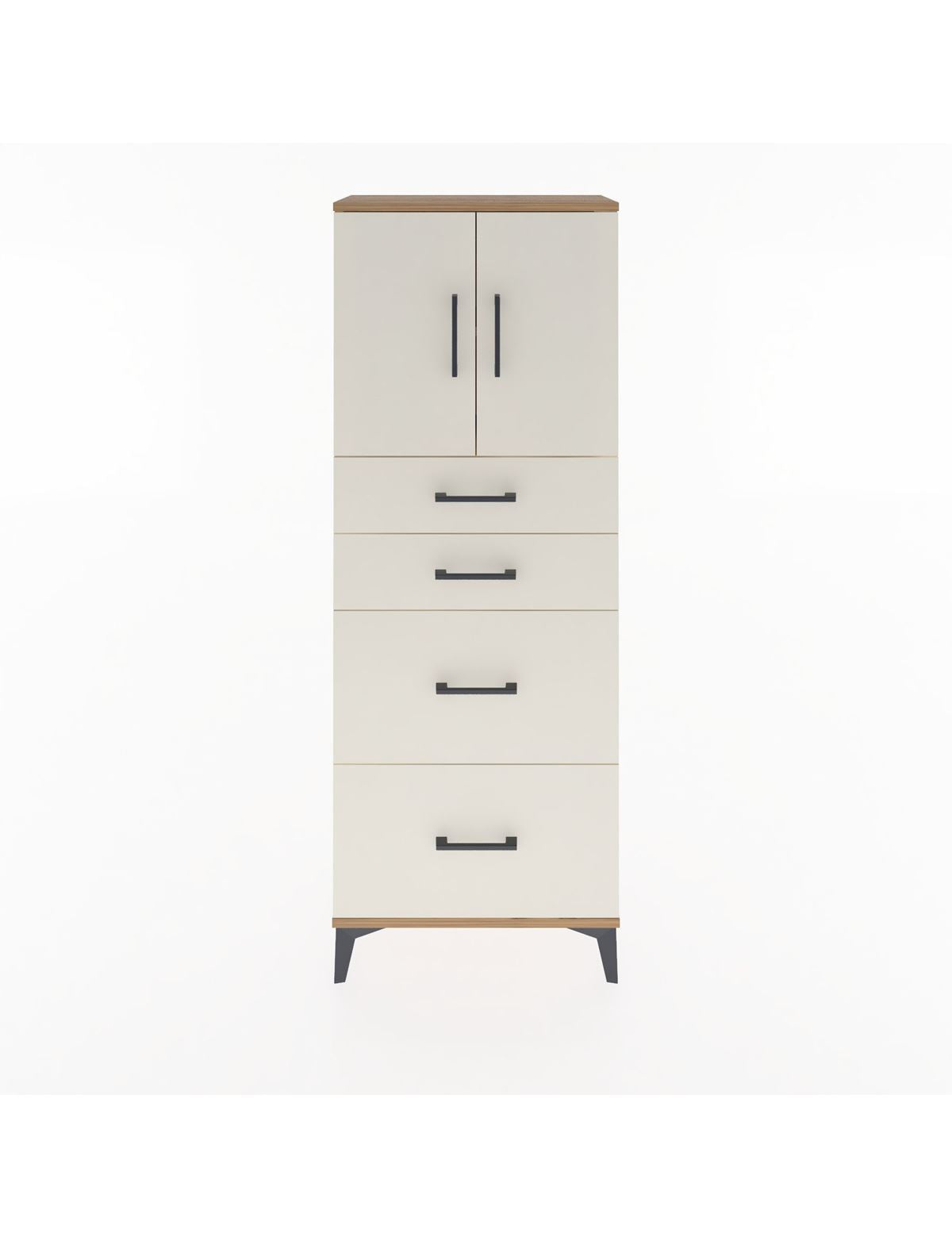 Arges Dolap 2 Raflı 4 Çekmeceli 2 Kapaklı 60x30x163 - S20M065V7A