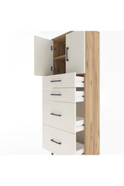 Arges Dolap 2 Raflı 4 Çekmeceli 2 Kapaklı 60x30x163 - S20M065V7A