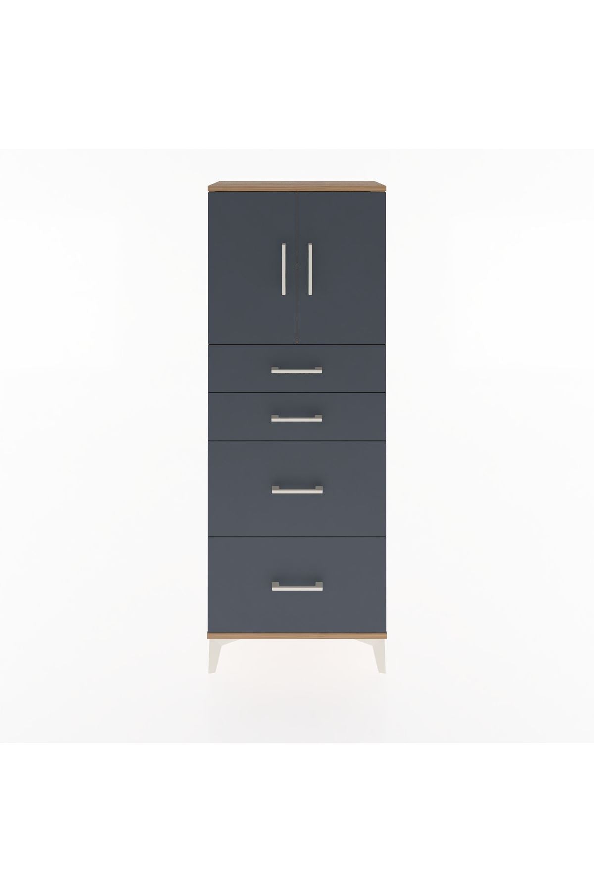 Arges Dolap 2 Raflı 4 Çekmeceli 2 Kapaklı 60x30x163 - S20M065V8A