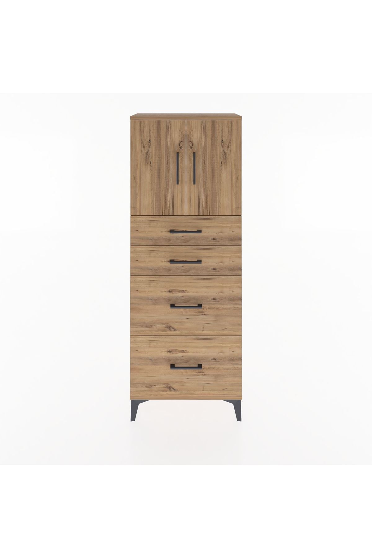 Arges Dolap 2 Raflı 4 Çekmeceli 2 Kapaklı 60x30x163 - S20M065V9A