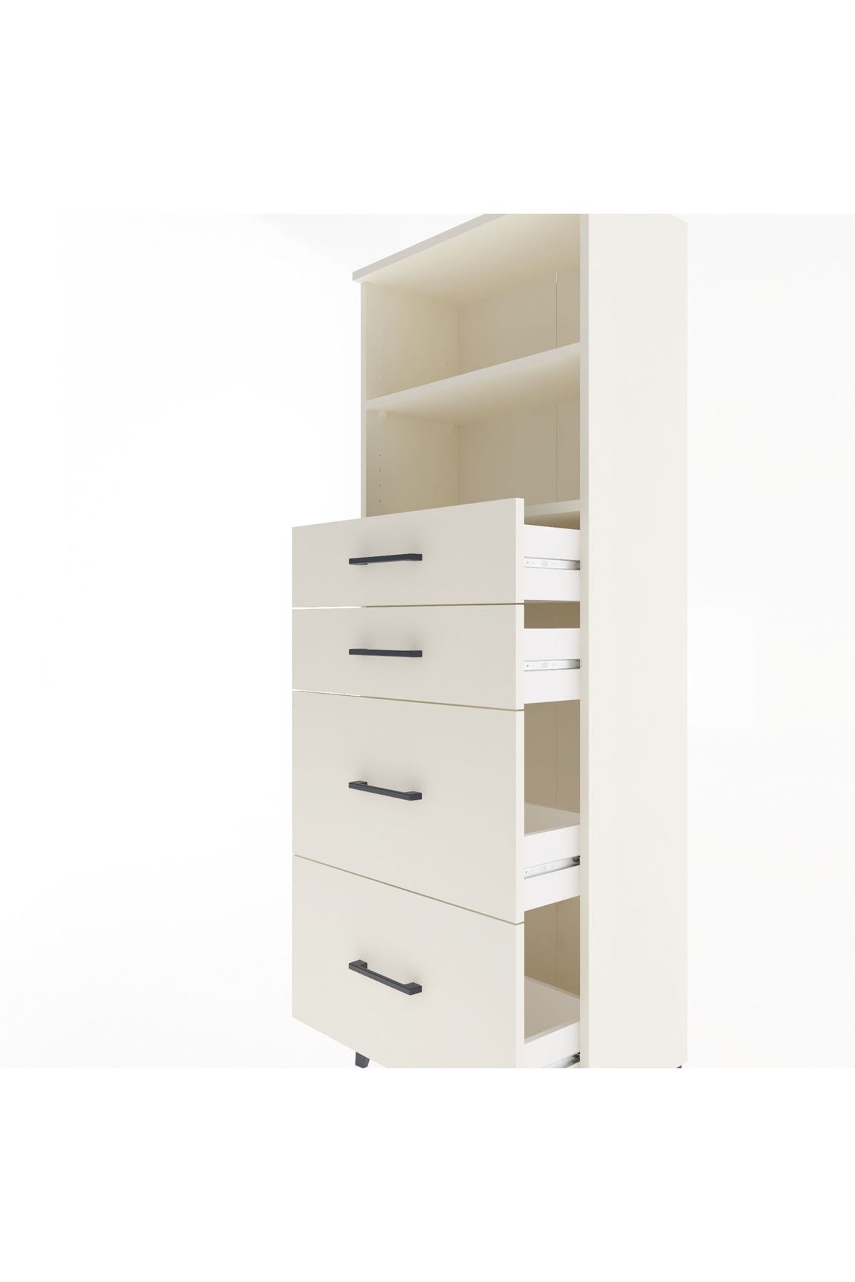 Arges Dolap 2 Raflı 4 Çekmeceli 60x30x163 - S20M066V1A