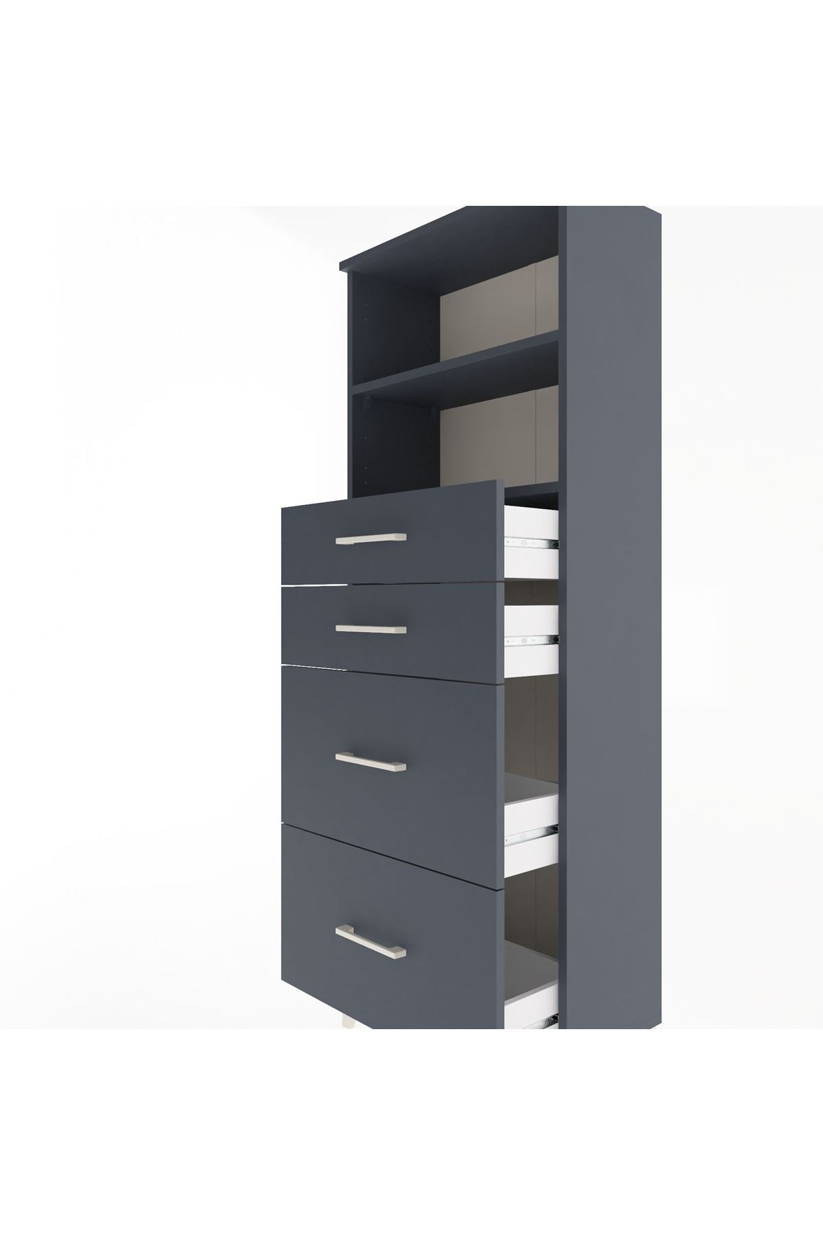 Arges Dolap 2 Raflı 4 Çekmeceli 60x30x163 - S20M066V5A
