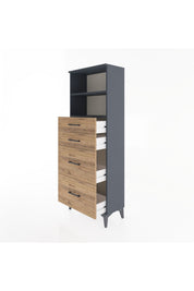 Arges Dolap 2 Raflı 4 Çekmeceli 60x30x163 - S20M066V6A