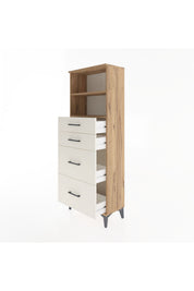 Arges Dolap 2 Raflı 4 Çekmeceli 60x30x163 - S20M066V7A