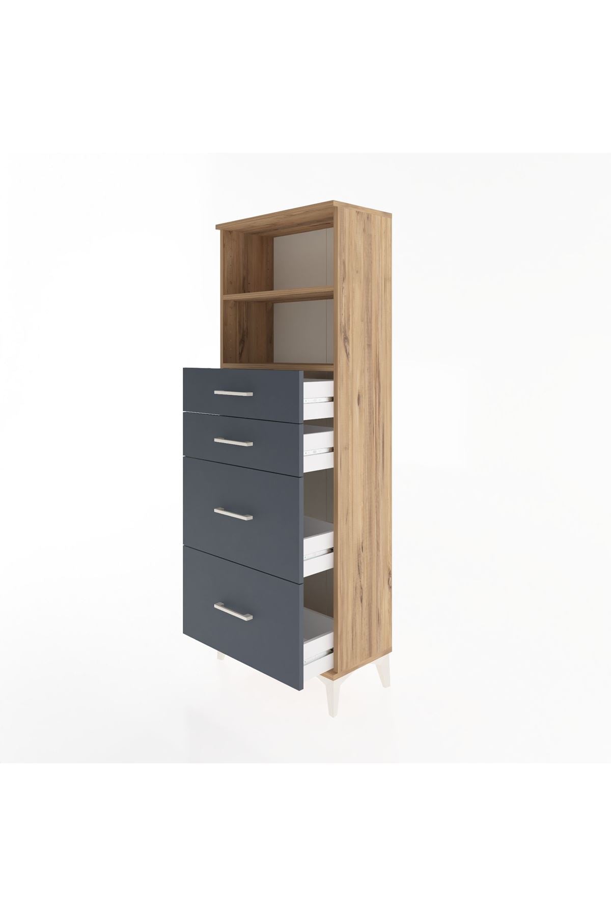 Arges Dolap 2 Raflı 4 Çekmeceli 60x30x163 - S20M066V8A