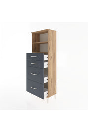 Arges Dolap 2 Raflı 4 Çekmeceli 60x30x163 - S20M066V8A