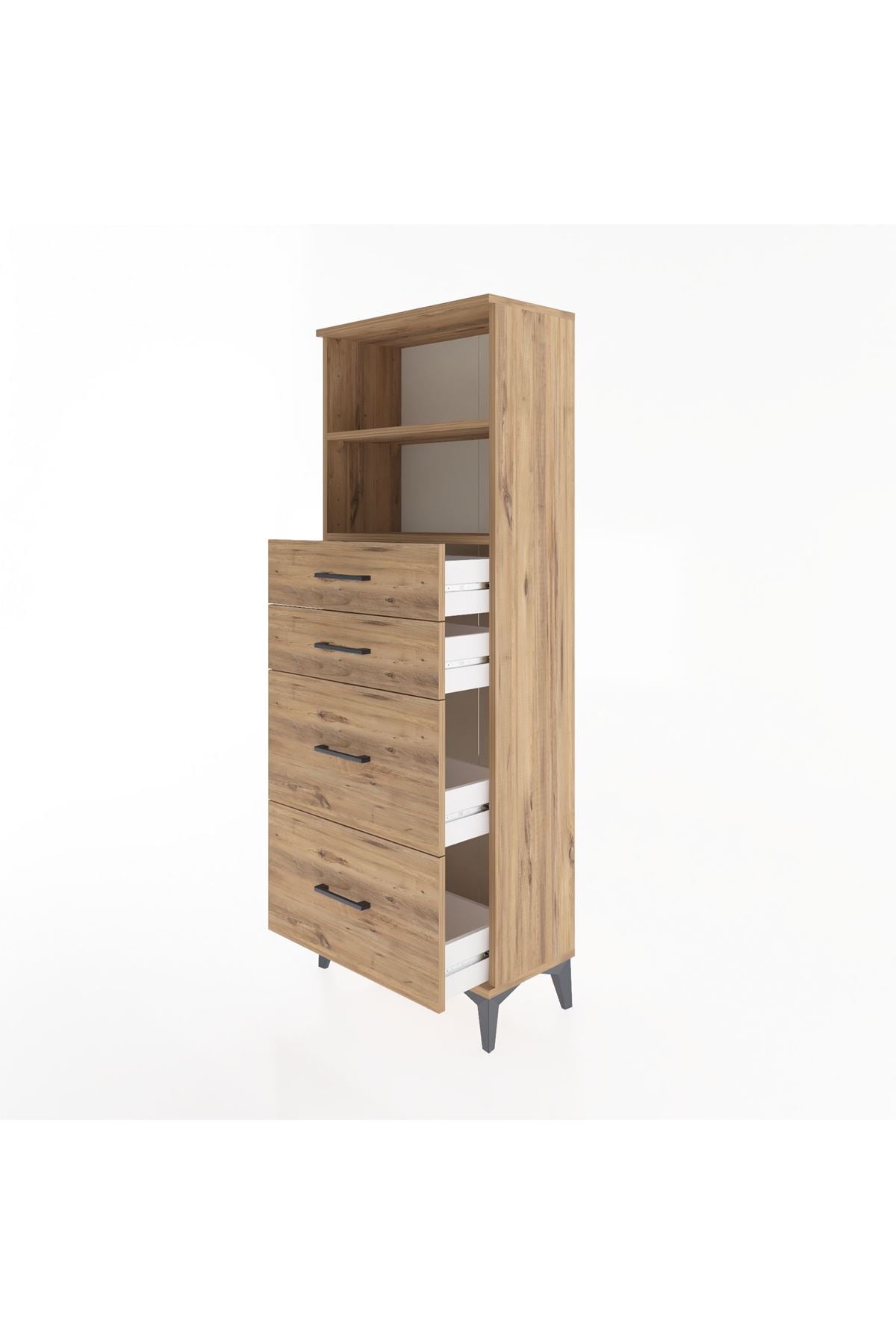 Arges Dolap 2 Raflı 4 Çekmeceli 60x30x163 - S20M066V9A