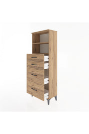 Arges Dolap 2 Raflı 4 Çekmeceli 60x30x163 - S20M066V9A