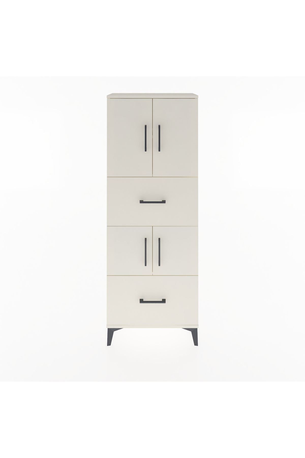 Arges Dolap 3 Raflı 2 Çekmeceli 4 Kapaklı 60x30x163 - S20M067V1A