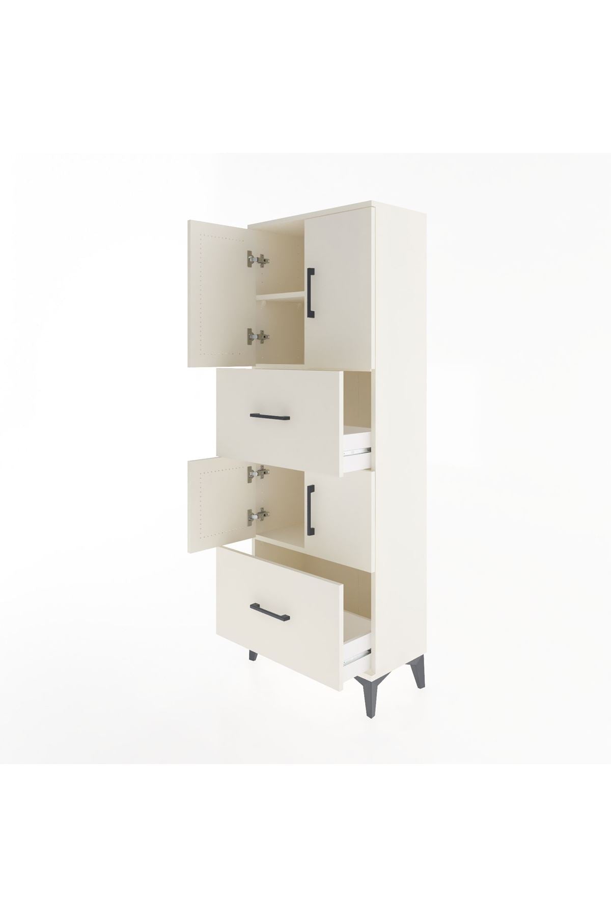 Arges Dolap 3 Raflı 2 Çekmeceli 4 Kapaklı 60x30x163 - S20M067V1A