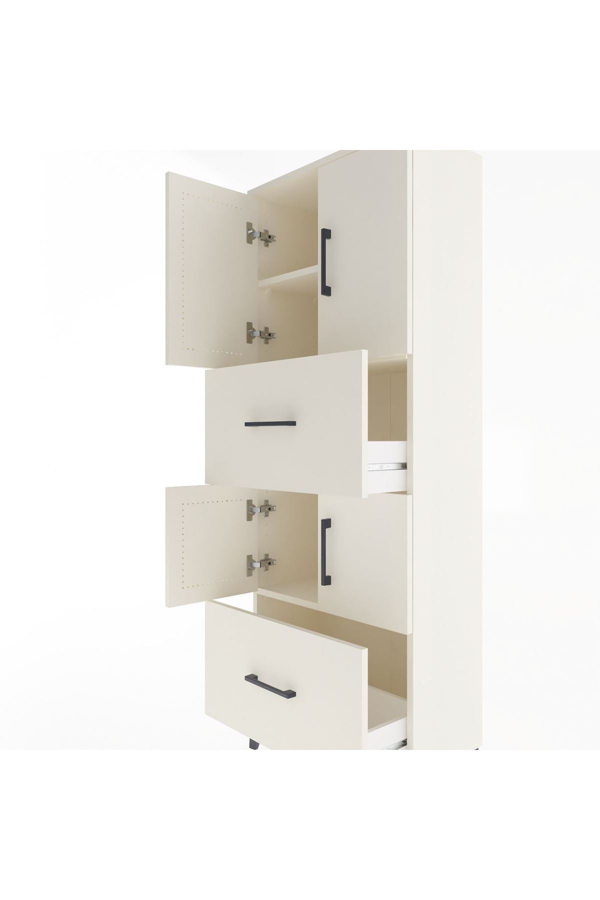 Arges Dolap 3 Raflı 2 Çekmeceli 4 Kapaklı 60x30x163 - S20M067V1A