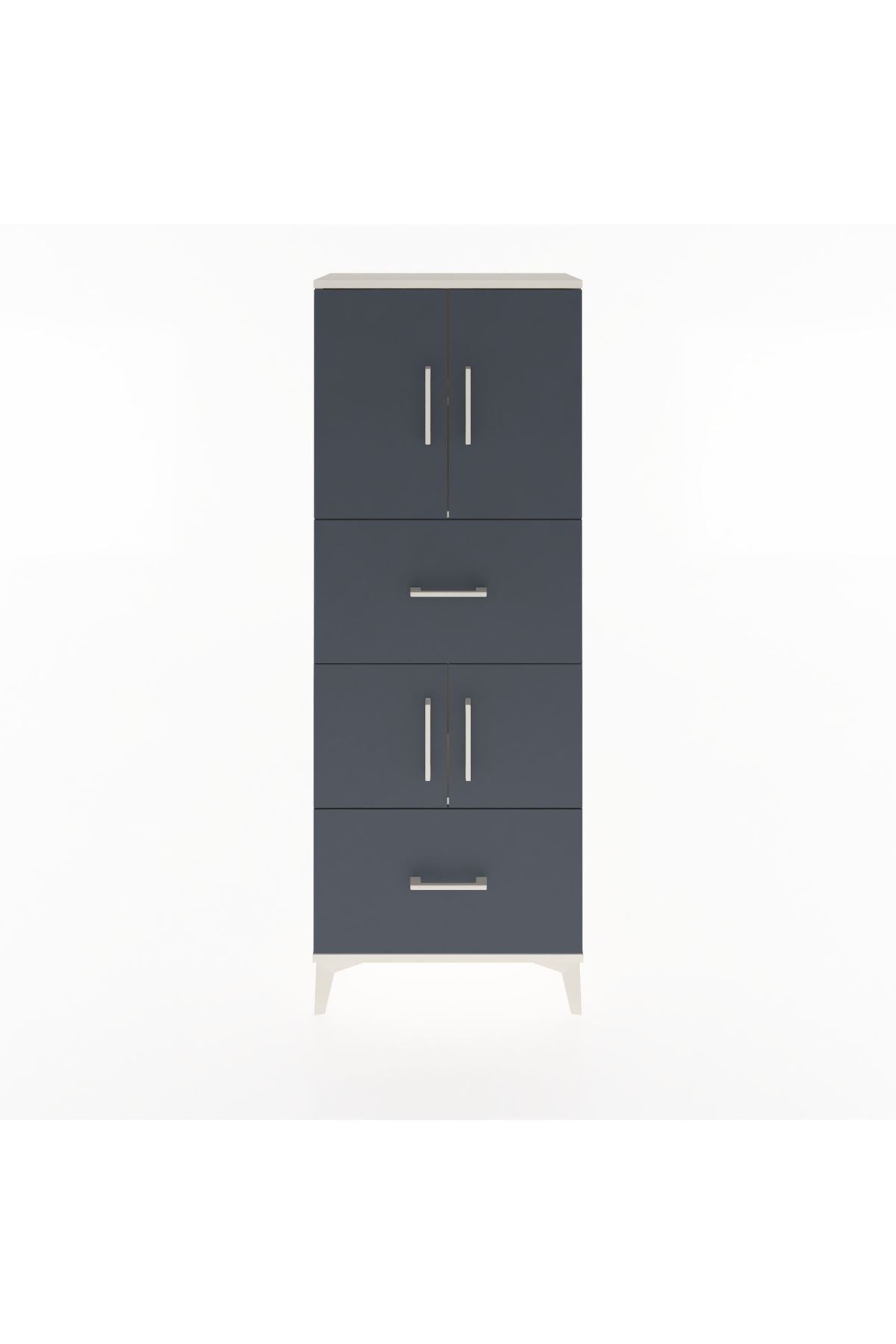 Arges Dolap 3 Raflı 2 Çekmeceli 4 Kapaklı 60x30x163 - S20M067V2A