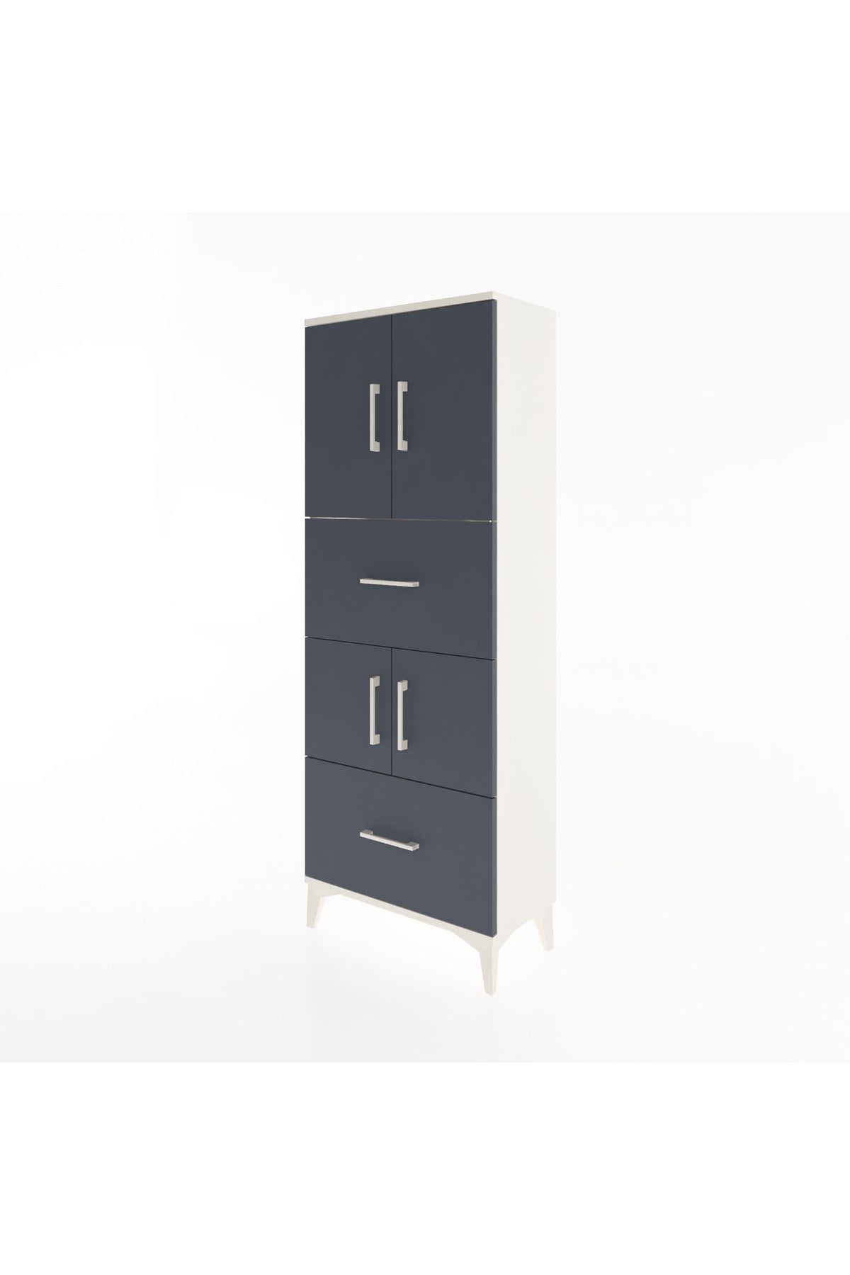 Arges Dolap 3 Raflı 2 Çekmeceli 4 Kapaklı 60x30x163 - S20M067V2A
