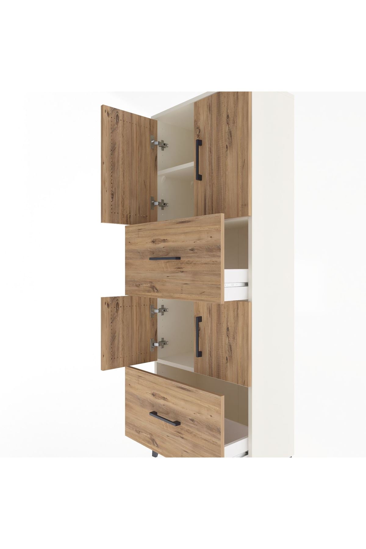Arges Dolap 3 Raflı 2 Çekmeceli 4 Kapaklı 60x30x163 - S20M067V3A