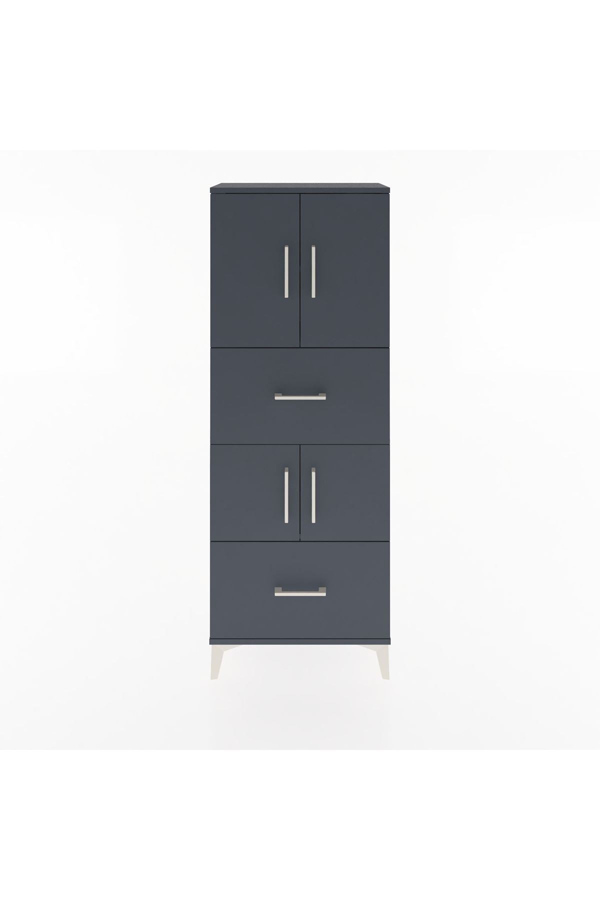 Arges Dolap 3 Raflı 2 Çekmeceli 4 Kapaklı 60x30x163 - S20M067V5A