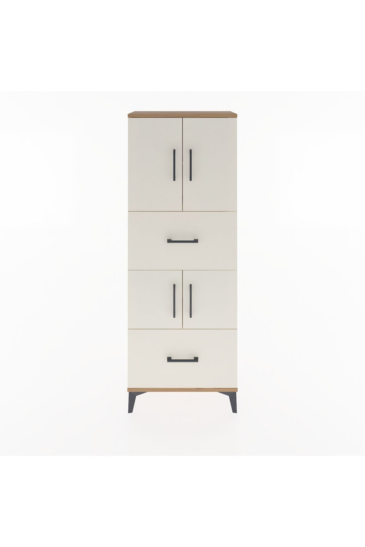 Arges Dolap 3 Raflı 2 Çekmeceli 4 Kapaklı 60x30x163 - S20M067V7A