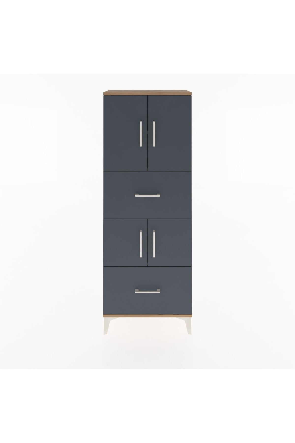 Arges Dolap 3 Raflı 2 Çekmeceli 4 Kapaklı 60x30x163 - S20M067V8A