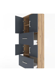 Arges Dolap 3 Raflı 2 Çekmeceli 4 Kapaklı 60x30x163 - S20M067V8A