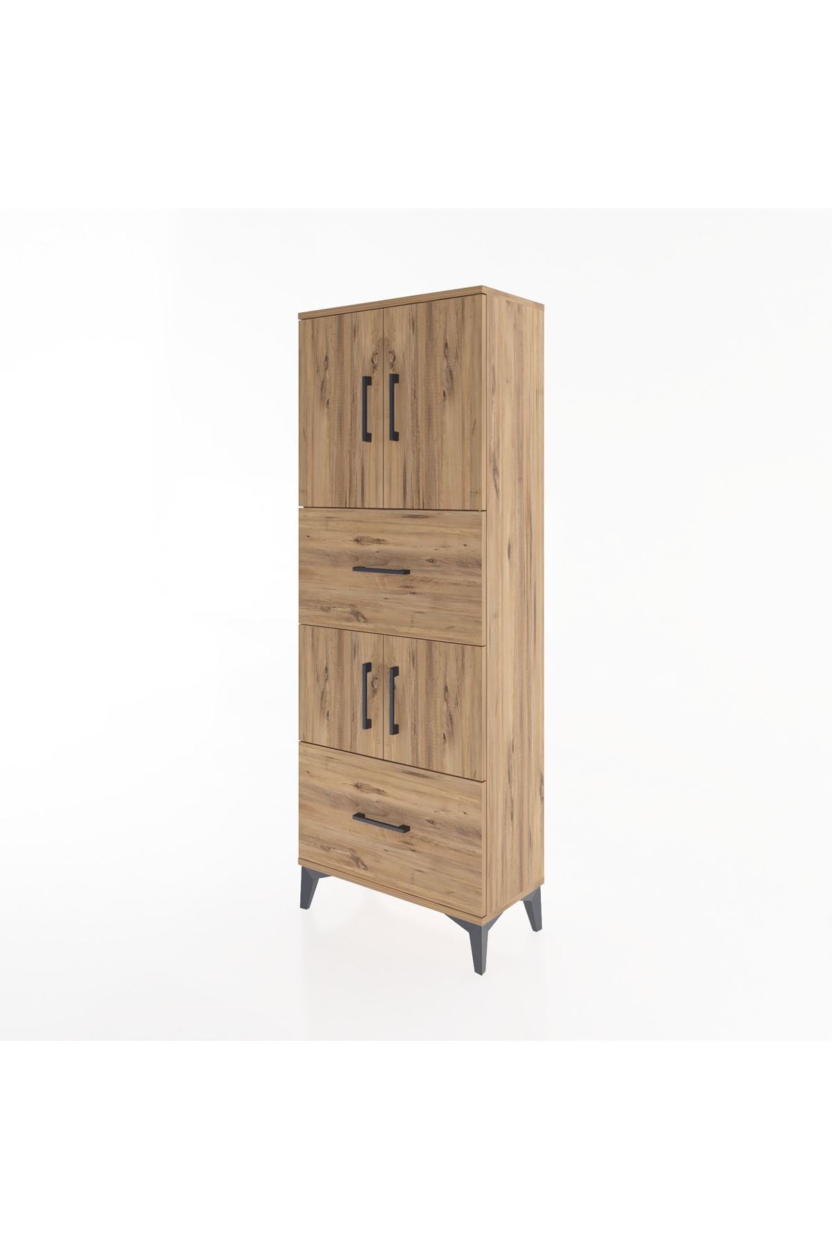 Arges Dolap 3 Raflı 2 Çekmeceli 4 Kapaklı 60x30x163 - S20M067V9A
