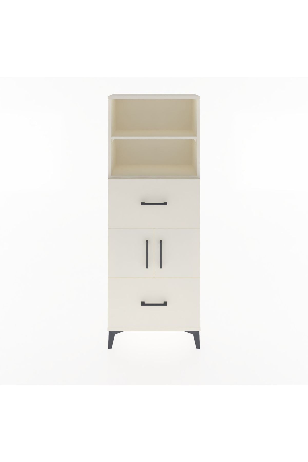 Arges Dolap 3 Raflı 2 Çekmeceli 2 Kapaklı 60x30x163 - S20M068V1A