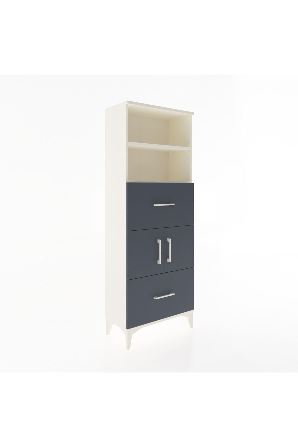 Arges Dolap 3 Raflı 2 Çekmeceli 2 Kapaklı 60x30x163 - S20M068V2A