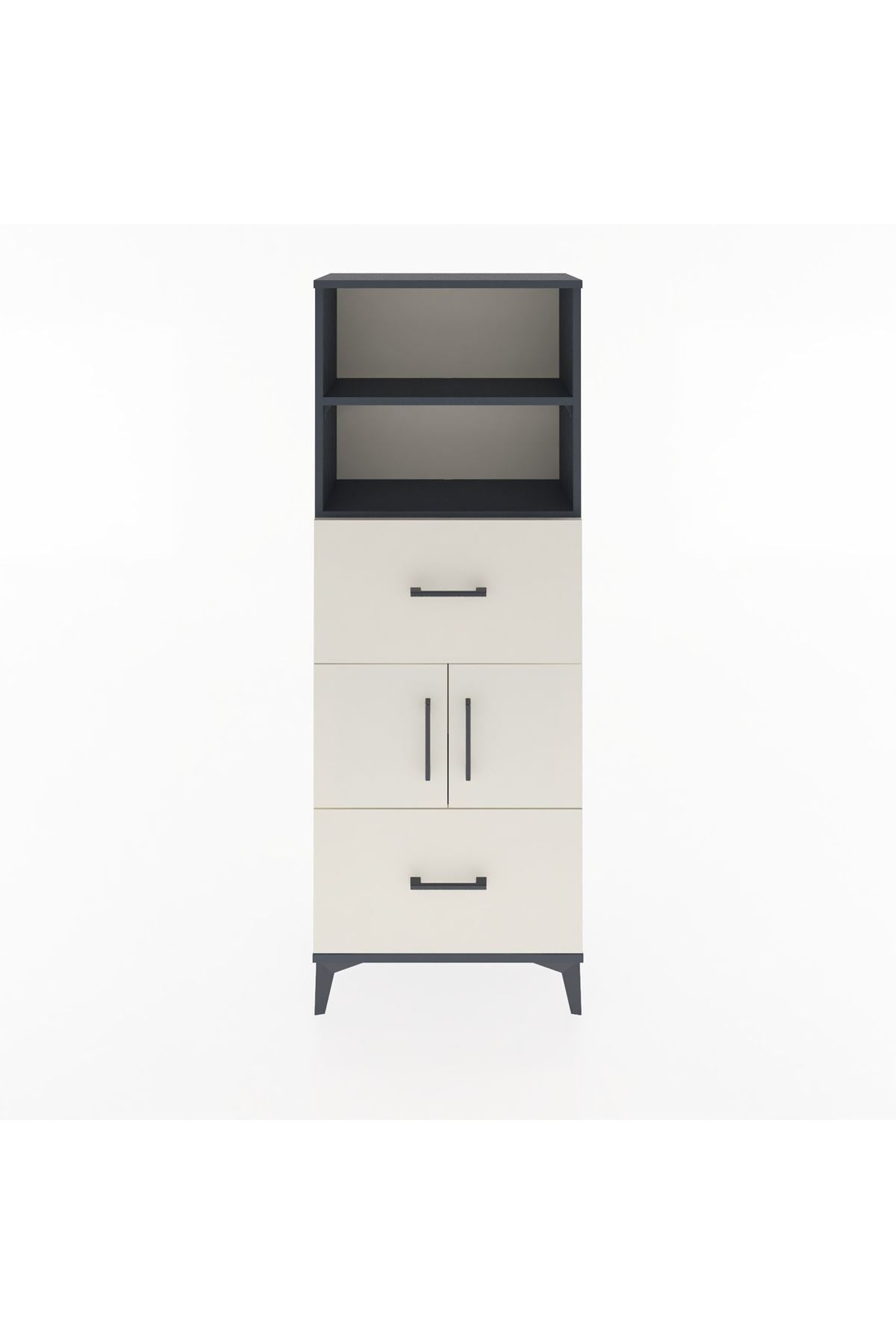 Arges Dolap 3 Raflı 2 Çekmeceli 2 Kapaklı 60x30x163 - S20M068V4A