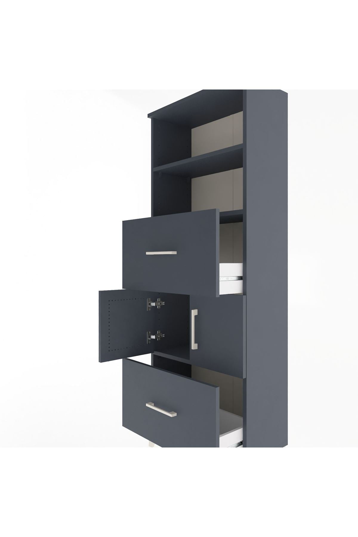 Arges Dolap 3 Raflı 2 Çekmeceli 2 Kapaklı 60x30x163 - S20M068V5A