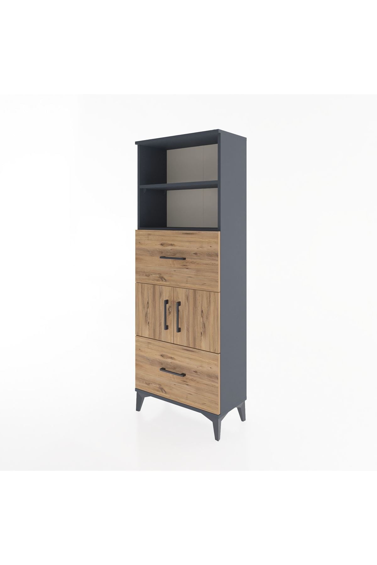 Arges Dolap 3 Raflı 2 Çekmeceli 2 Kapaklı 60x30x163 - S20M068V6A