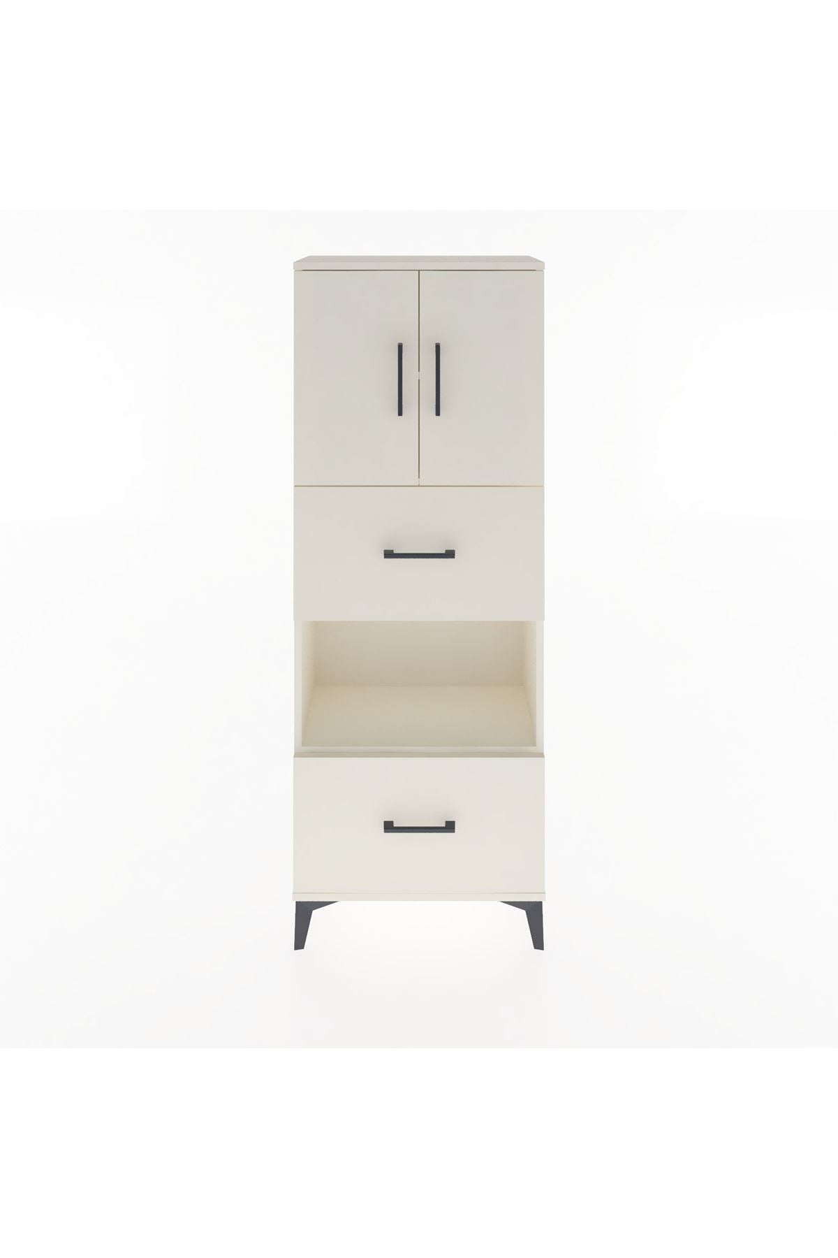 Arges Dolap 3 Raflı 2 Çekmeceli 2 Kapaklı 60x30x163 - S20M069V1A