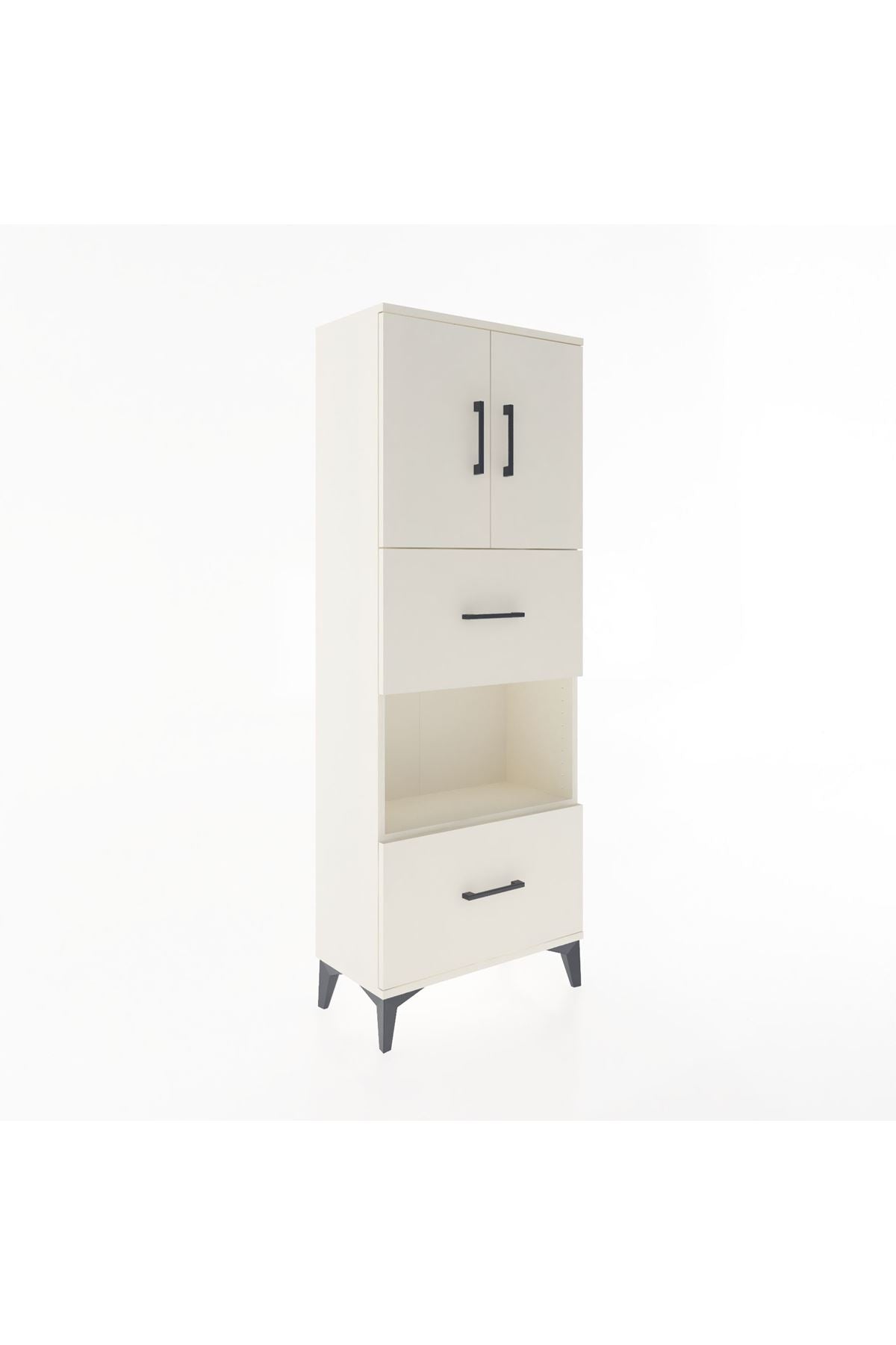 Arges Dolap 3 Raflı 2 Çekmeceli 2 Kapaklı 60x30x163 - S20M069V1A